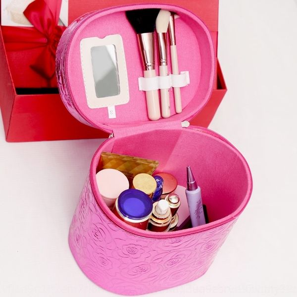 

q9k travel velvet leather cosmetic bag cosmetic bags makeup rainbow pouch women girls school pen bag fur ball storage cosmetic bags pompom b