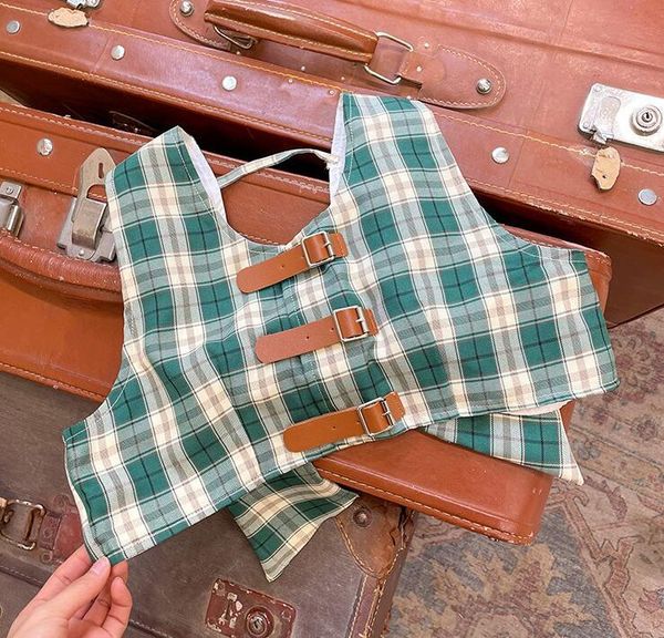 

waistcoat 2021 style girls boys plaid vest spring fashion kids 1-6 years yx662, Camo
