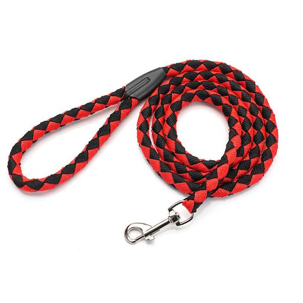 

dog collars & leashes nylon leash 5ft long walking rope metal clasp chain traction for medium training 1.5m