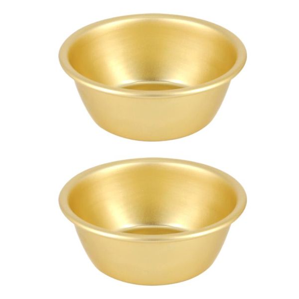 

bowls 2 pcs korean style aluminum simple without handle (golden)