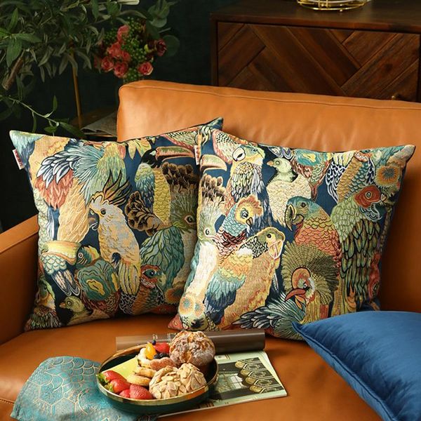 

cushion/decorative pillow high-precision embroidery cover parrot flowers birds luxury modern euro el home livingroom sofa decor