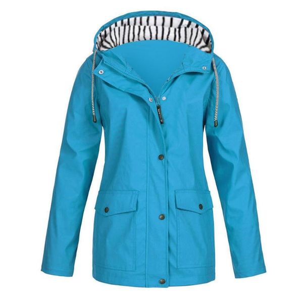 

women's jackets women fashion female solid rain jacket outdoor waterproof hooded raincoat windbreaker lightweight winter coat, Black;brown