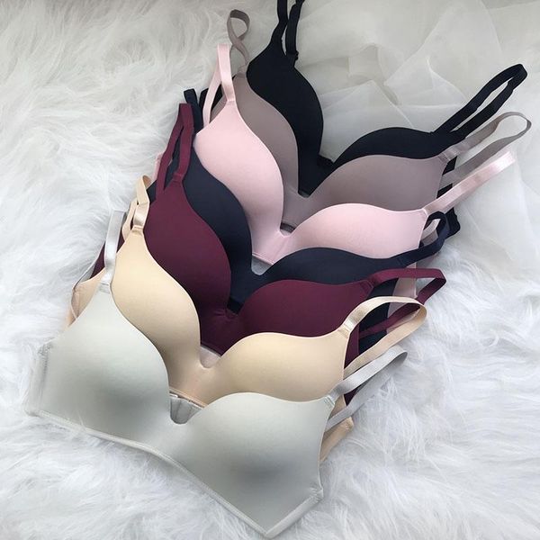 

bras women seamless bra three quarters 3/4 cup lingerie no wire brassiere push up underwear girls students breathable, Red;black