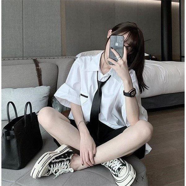

women's blouses & shirts women blouse short sleeve white tie loose summer shirt blusas ropa de mujer