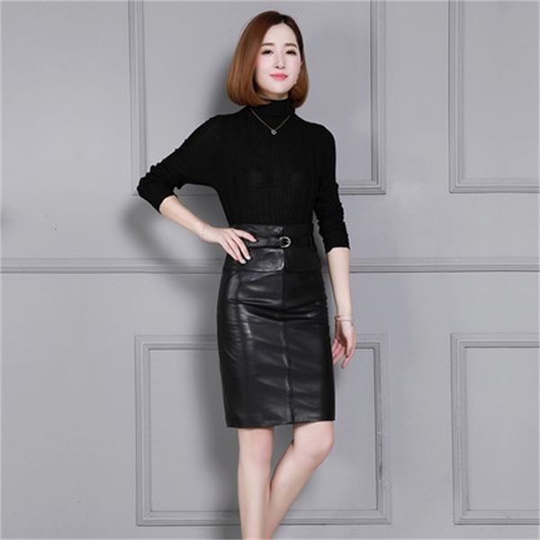 

new fashion genuine sheep hide k17 skirt 2xqr, Black