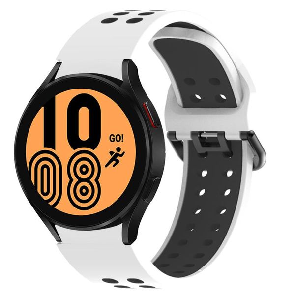 

watch bands 20mm bracelet for galaxy 4 band breathable silicone wristband watchband classic strap accessories, Black;brown