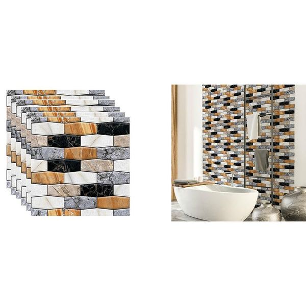 

wall stickers 3d sticker tile marbling brick self-adhesive waterproof kitchen