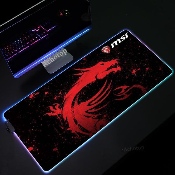 

mouse pads & wrist rests msi diy custom large anime mousepad gaming pad rgb computer gamer mause keyboard desk mat led backlit xl