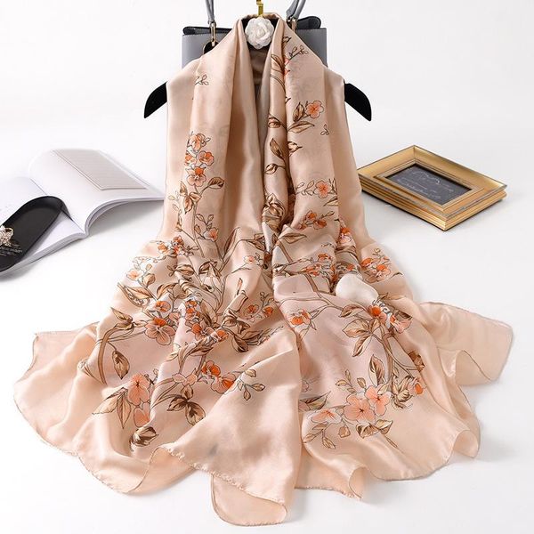 

scarves spring 2021 printed luxury silk women's summer seaside holiday sunscreen beach towel fashion air conditioning shawl, Blue;gray