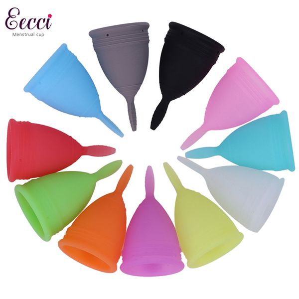 

eecci menstrual cups reusable tampon and pad alternative -s/l size - multi-colors multi-shape support customization