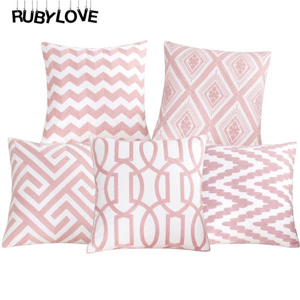 

cushion/decorative pillow rubylove 45*45cm pink embroidered cotton throw cushion cover case car home sofa decorative pillowcase