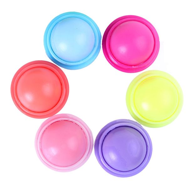 2021 Симпатичные круглые шариковые губы Balm 3D 6 Цветов Lipbalm фруктовый аромат для губ смазка натуральным увлажняющим увлажняющим губами уход бальзама