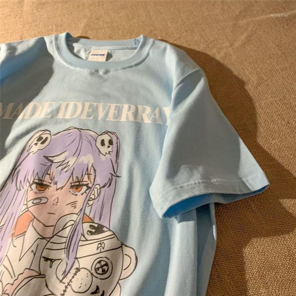 

summer female tee aesthetic loose women t-shirt punk dark grunge streetwear ladies gothic tshirts harajuku clo women's, White