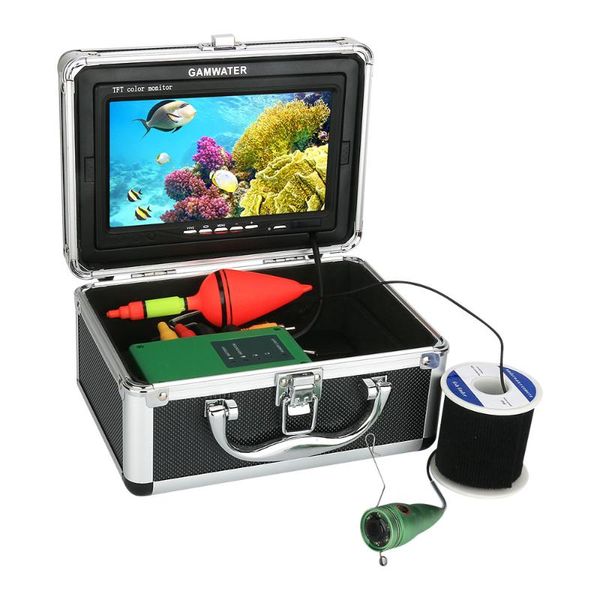 

cameras 6pcs white led lights underwater fishing camera fish finder 7'lcd 4400mah battery soft cable 1000tvl waterproof video