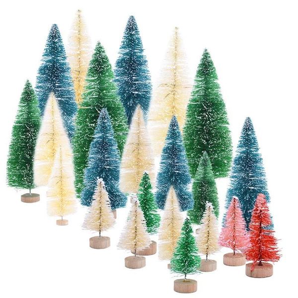 

christmas decorations 5-16cm mini tree arbol de navidad fake pine trees diy po prop for home decoration year gift