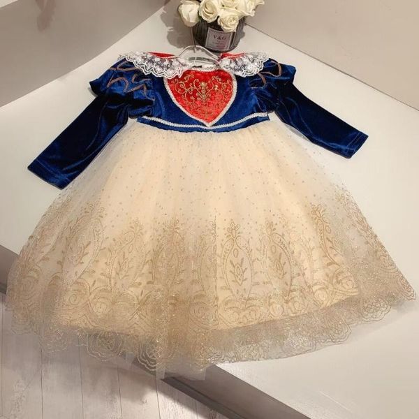 

girl's dresses 5299 princess skirt girls autumn long sleeve dress children's birthday winter baby, Red;yellow