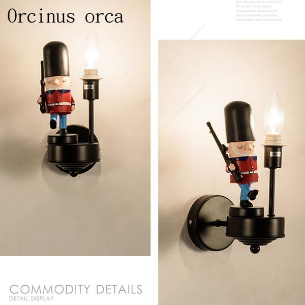 

wall lamp creative british soldier child bedroom boy american modern minimalist doll