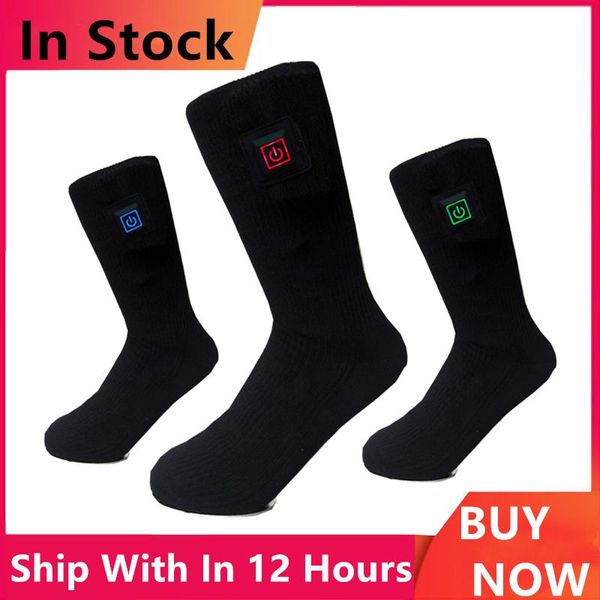 

electric heating socks winter thermal heated socks usb charging fibers thicker super soft comfort sports foot warm, Black