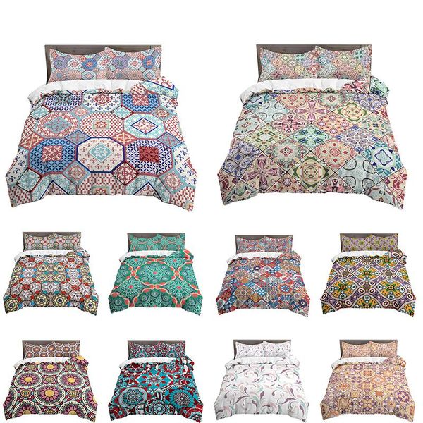 

bedding sets bohemia mandala cozy duvet cover with pillowcase quilt bedclothes single/king/ size for kids home