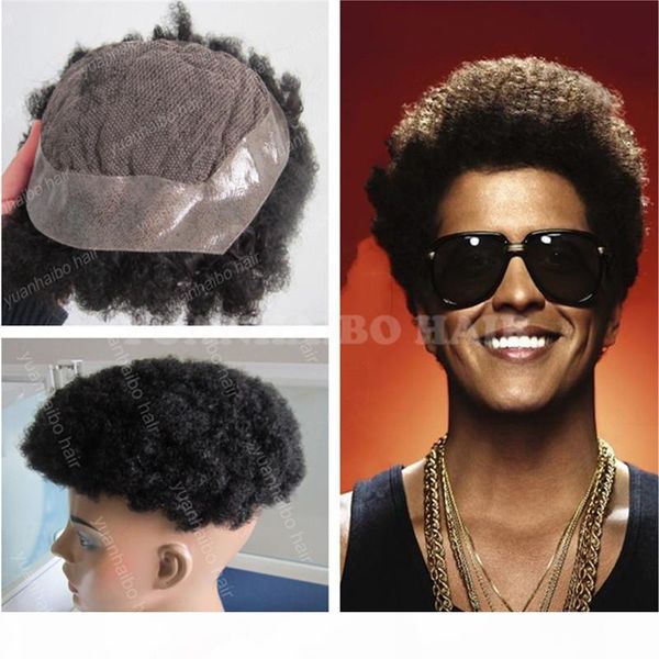 

selling 6inch natural black afro curl indian hair toupee lace with pu toupee for black ing