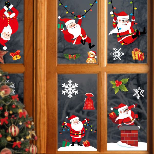 

merry christmas wall stickers fashion santa claus window room decoration new year home decor dhl ing