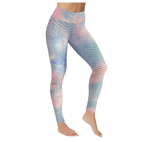 

yoga outfit women tie dye sport leggings gym exercise high waist leggins elasticity tights running athletic trousers push up pants #g3