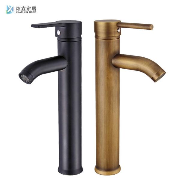 

bathroom sink faucets antique brass vessel faucet copper european retro and cold mixed water basin black stainless steel