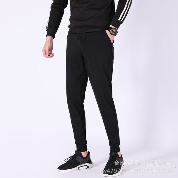 

autumn and winter new black plush casual trendy leggings loose sports pants men's