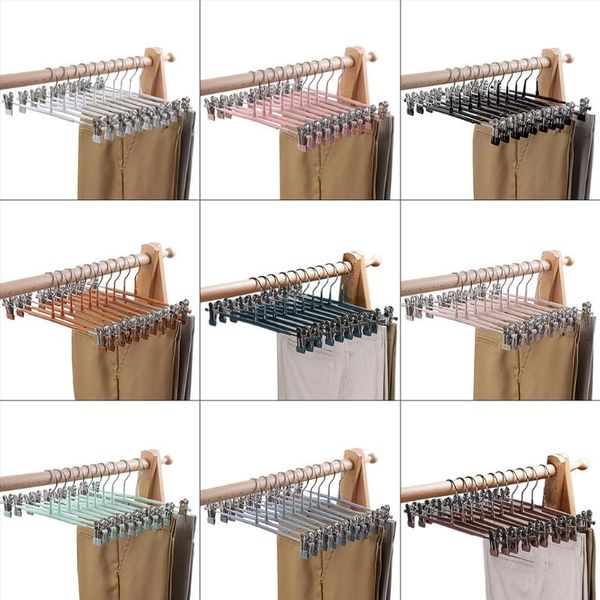 

hangers & racks 10pcs bottom clothes coat trousers pants hanging drying rack for slacks jeans with 2-adjustable anti-rust clips
