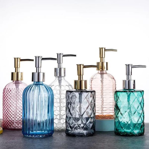 

400ml glass bathroom accessories emulsion lotion bottle dispenser shampoo sanitizer liquid dispenser for bathroom decoration