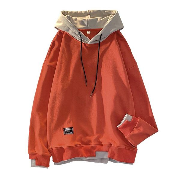 

men's hoodies & sweatshirts autumn hole men solid casual hooded fashion harajuku streetwear oversized hoodie for badge pullover, Black
