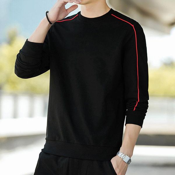 

men's hoodies & sweatshirts 2021 spring autumn sweatshirt youth round neck long-sleeved casual korean trend plus size clothing, Black