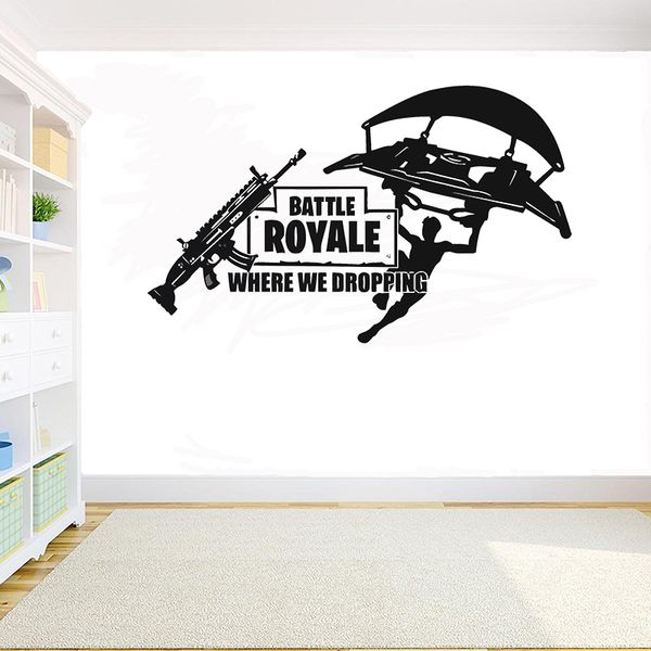 Decoração de parede personalizada Adesivo de parede Fortress PS4 X-Box Vinil Decalque Custom para Kids Room PVC Wall Art Mural G910 210308