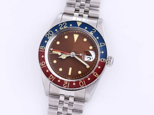 

mens watches super luminous effect shows 2836 automatic machinery 316 steel watchcase and chain sapphire crystal mirror size 40mm waterproof, Slivery;brown