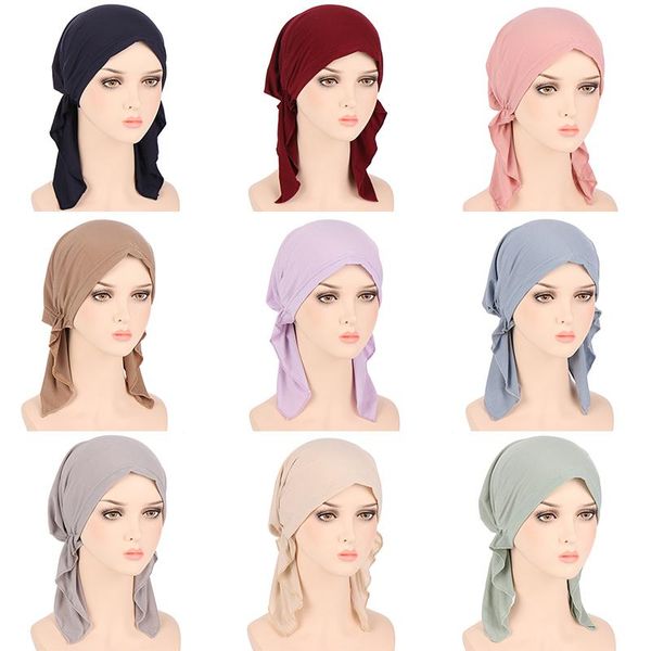 

beanies women's solid color pinstripe turban hat fashion breathable multicolor western-style chemotherapy cap simple hair accessories