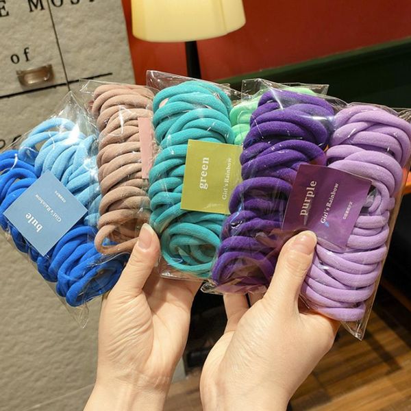 

hair accessories 50/100pcs 5cm rope for women seamless towel loop korea bands gril fashion headdress 2021