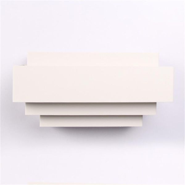 

contemporary indoor up & down wall light curved white square lighting lamp
