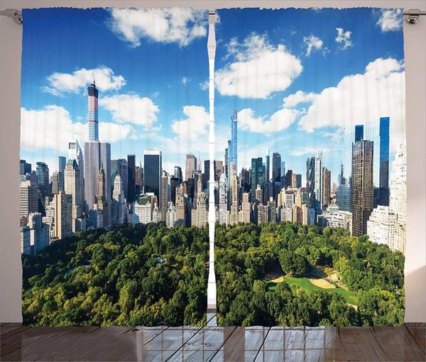 

curtain & drapes nyc curtains central park view to manhattan at sunny day skyline with clouds crowded cityscape image window for kids room