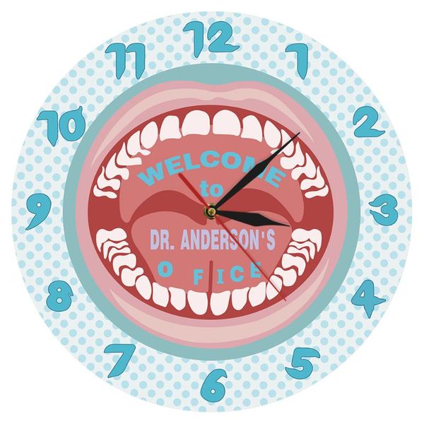 

wall clocks personalized your name dentist clock custom hygienist sign teeth dental clinic dentistry decor