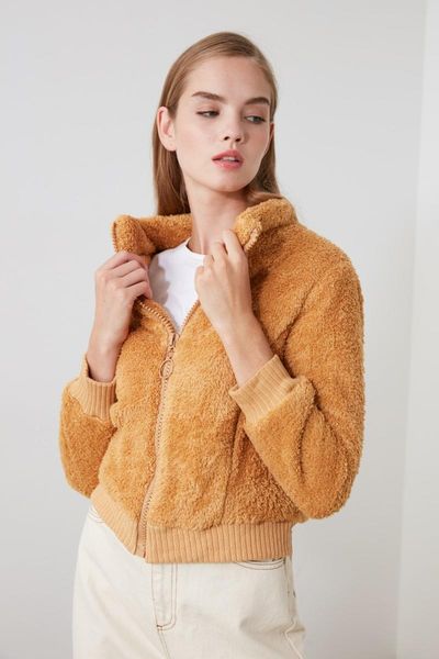 

women's jackets mink plush coat faux fur women 2021 autumn winter warm soft zipper jacket female overcoat casual twoaw20mo0061, Black;brown