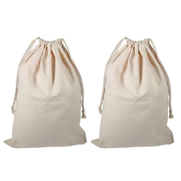 

laundry bags 2pcs drawstring wash thickened washable (beige)