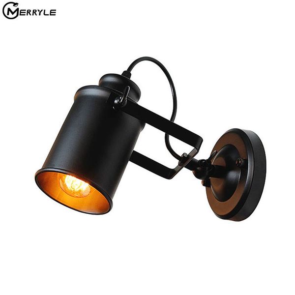 

wall lamp retro light adjustablevintage loft style iron lights for bar cafe corridor home lighting nordic e27 base cylinder