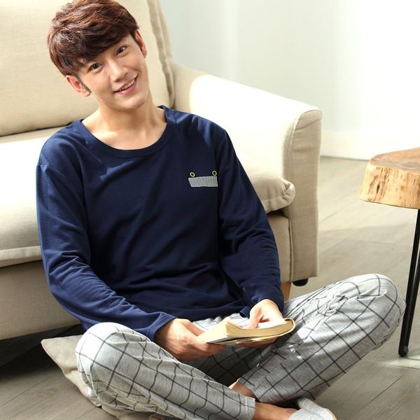 

new winter spring warm thick cotton men pajamas set of sleep & bottoms fashion sleepwear thermal nightgown, Black;brown