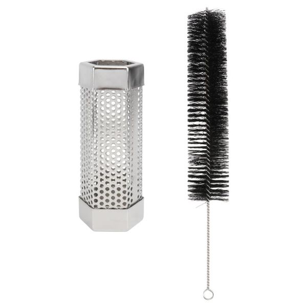 

tools & accessories 1 set stainless steel bbq smoker tube smoke mesh (smoker tube+brush)