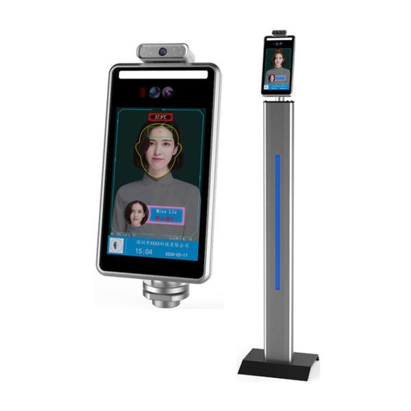 

facial recognition system ai 8.0inch face temperature measuring terminal