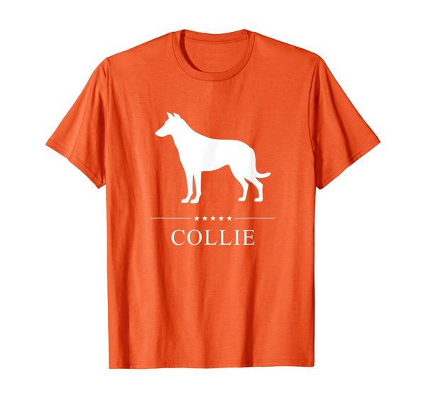 

smooth collie: white silhouette t-shirt, White;black