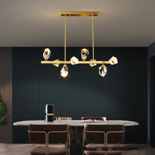 

pendant lamps net red all-copper light luxury chandelier post-modern nordic living room lamp creative personality restaurant bedroom molecul