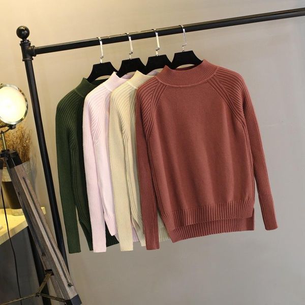 

women's sweaters 2021 ins winter women solid color autumn fashion knit warm, White;black
