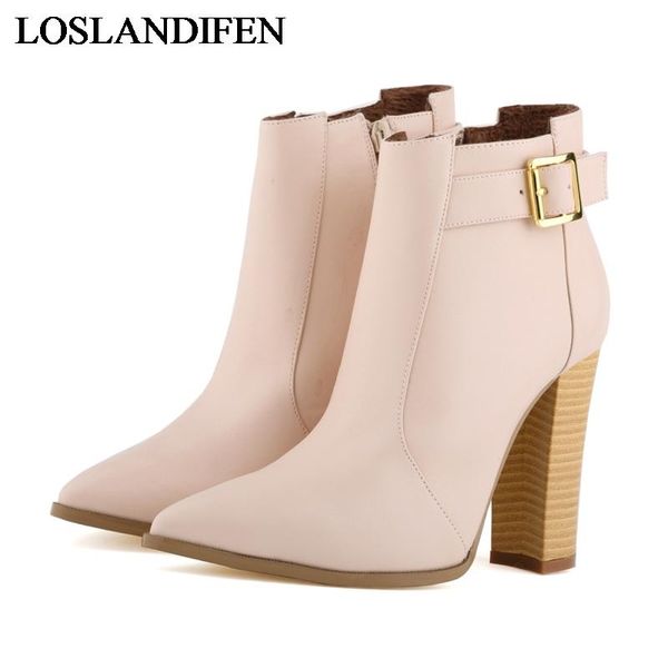 

boots 2021 arrival blue red black women ankle ladies high heel winter plush booties fashion warm shoes nlk-a0104