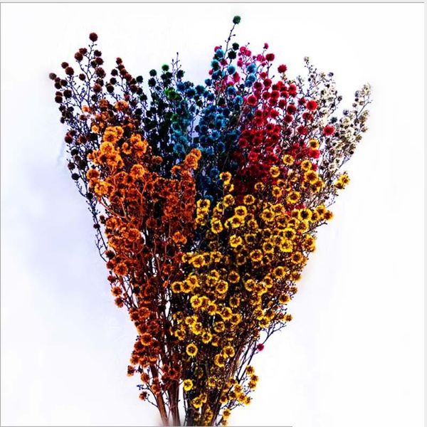 

decorative flowers & wreaths 35-40cm natural dried fleur eternelle roses preserved ornithogalum saundersiae bouquet for home decor,wedding d